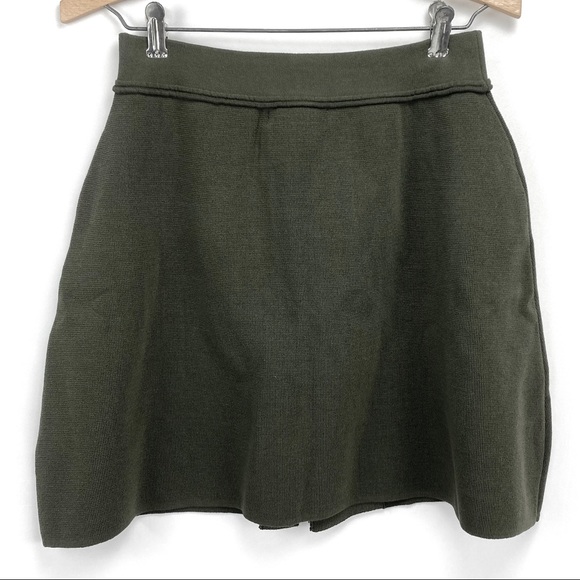 FEW MODA Olive Lace-Up A-Line Knit Skirt Size S - Picture 9 of 14